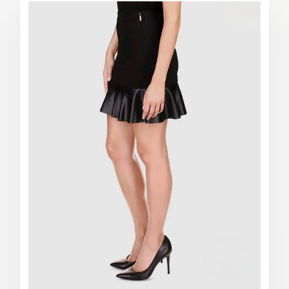 Michael Kors Black Ruffled Hem-Mixed Skirt L - Picture 3 of 14